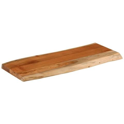 Piano Tavolo 100x40x3,8 Cm Rettangolare Legno Acacia Bordi Vivi - Foto 2