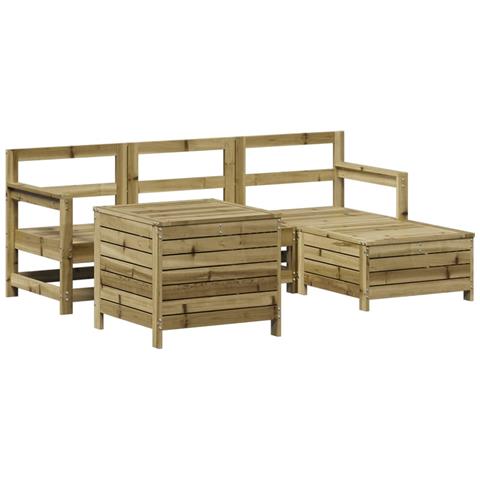 Set Divani Da Giardino 5 Pz In Legno Impregnato Di Pino - Foto 1