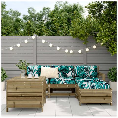 Set Divani Da Giardino 5 Pz In Legno Impregnato Di Pino - Foto 2