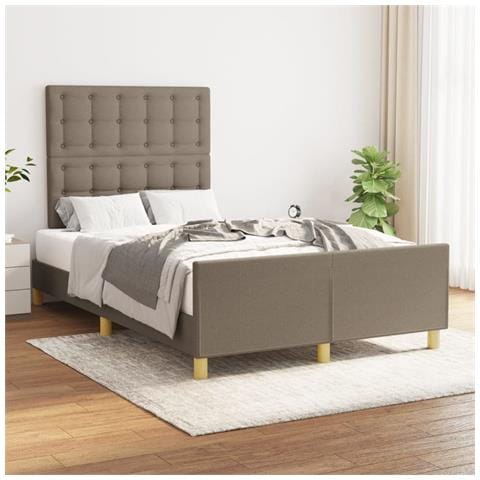 Giroletto Con Testiera Tortora 120x190 Cm In Tessuto - Foto 1