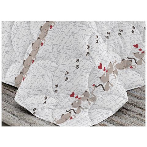 Trapunta Piumone Invernale Linea Pensieri Delicati Disegno Gattini Singolo Beige - Foto 5