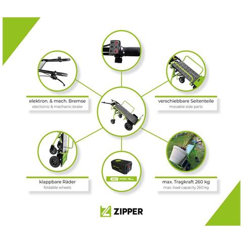 Carrello Elettrico A Batteria 40v 350w 260kg Zi-et260 - Foto 8