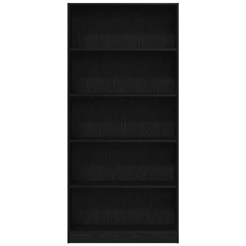 Libreria Rovere Nero 80x24x176 cm in Legno Multistrato - Foto 2