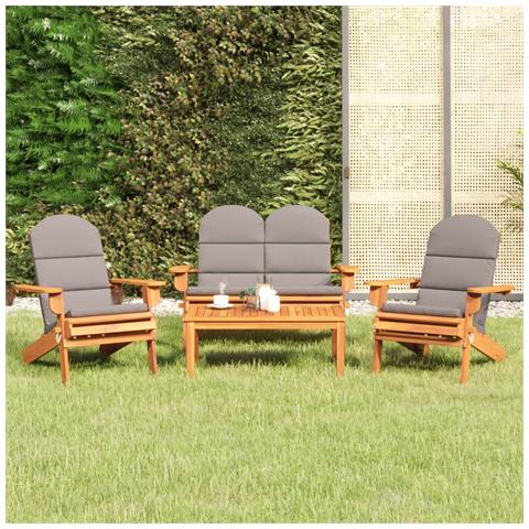 Set Salotto Da Giardino Adirondack 4pz Legno Massello Di Acacia - Foto 1