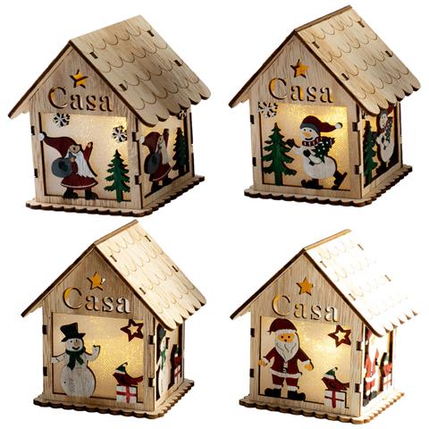 Casetta In Legno Decorativa Con Luce Led Design Casuale - Foto 1