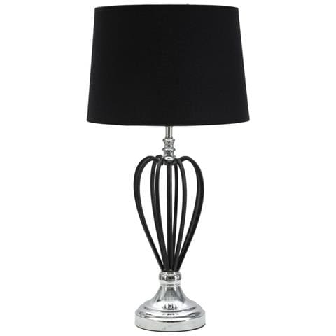 Lampada Da Tavolo Mf137 - Nero - Metallo - 28x28x56 Cm - Foto 1