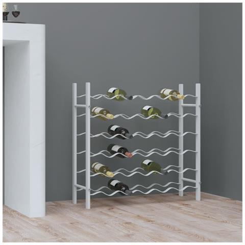 Lusso Casadino -  Portabottiglie Per 36 Bottiglie Metallo Bianco - Foto 2