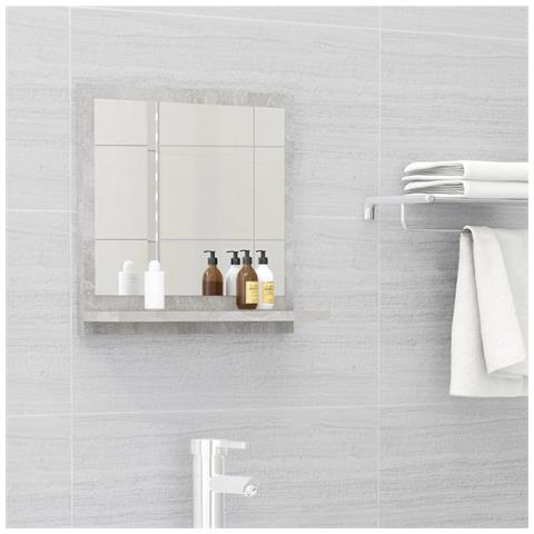 Lusso Casadino - Specchio Da Bagno Grigio Cemento 40x10,5x37cm Legno Multistrato - Foto 7