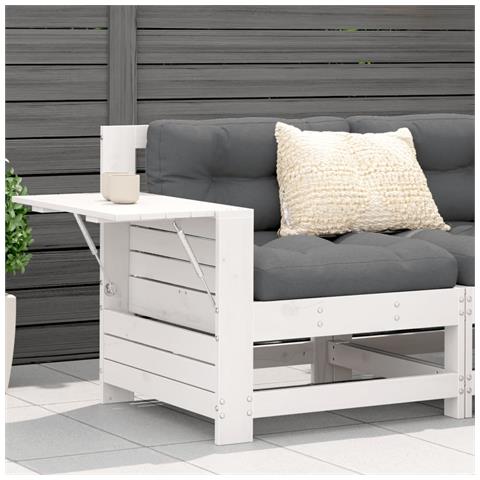 Lusso Casadino -  Divano Senza Braccioli Da Giardino Con Tavolino Bianco Pino - Foto 8