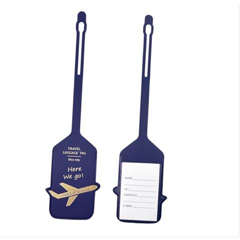 Elegante Etichetta Per Bagaglio In Pelle Pu Per Una Facile Identificazione Blue - Foto 1