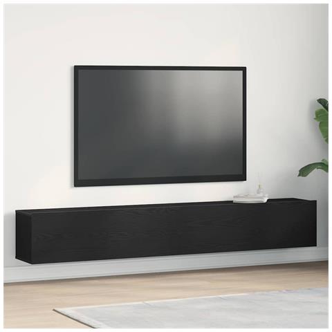 Armadi TV 2 pz Nero Rovere 100x30x30 cm in legno ingegnerizzato - Foto 2