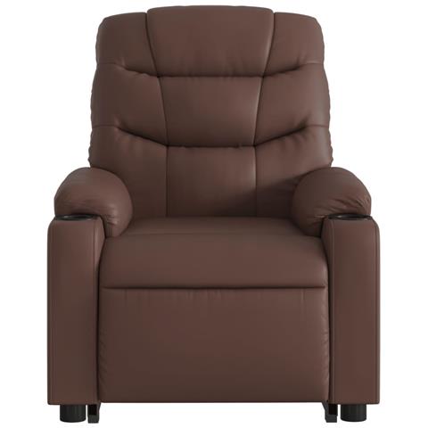 Poltrona Alzapersona Reclinabile Marrone in Similpelle - Foto 9