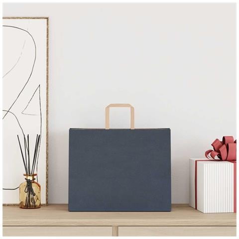 Sacchetti di Carta 250 pz con Manici Blu 32x22x24 cm - Foto 2