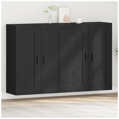 Armadi a Muro 2 pz Legno Ingegnerizzato Rovere Nero - Foto 2
