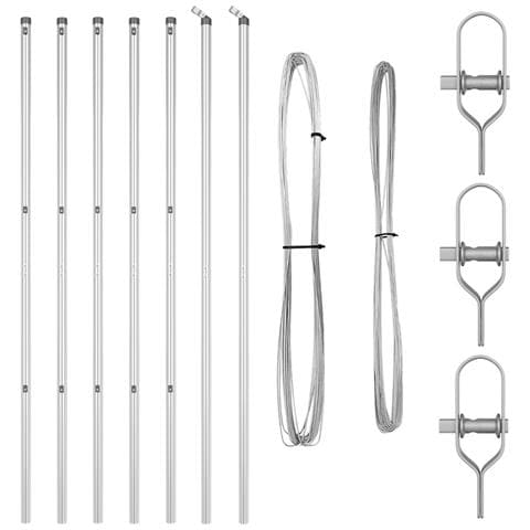 Pali per Recinzioni 7 pcs Ø32 mm 190 cm Acciaio Zincato - Foto 1