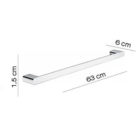 Portasalviette 65 Cm Da Muro In Alluminio, Ottone E Cromall A121-65 Serie Azzorre Cromato - Foto 2