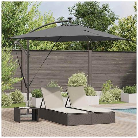 Ombrello a bilanciere a forma di banana Antracite - Foto 2