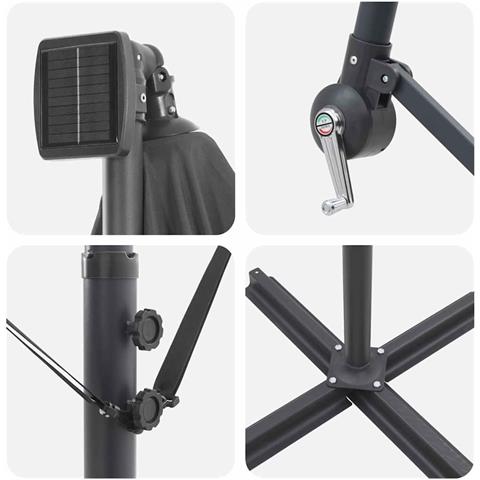 Ombrello a bilanciere a forma di banana Antracite - Foto 9