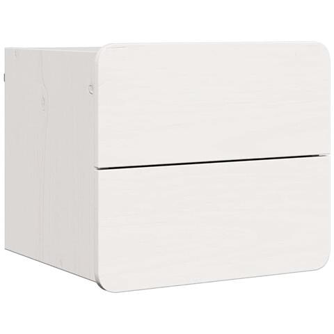 Comodino Bianco 39 x 34 x 33 cm Legno di pino massello - Foto 1