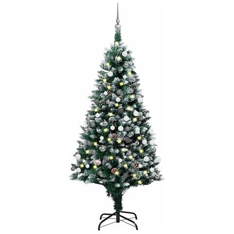 Albero Di Natale Preilluminato Con Palline E Pigne 180 Cm - Foto 2