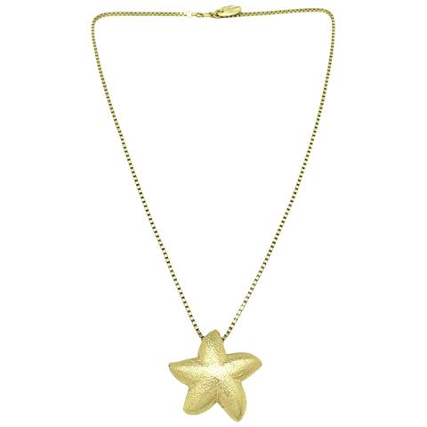 Collana A Forma Di Stella Marina In Placcatura Oro E Ottone. Lunghezza 50 Cm. - Foto 1