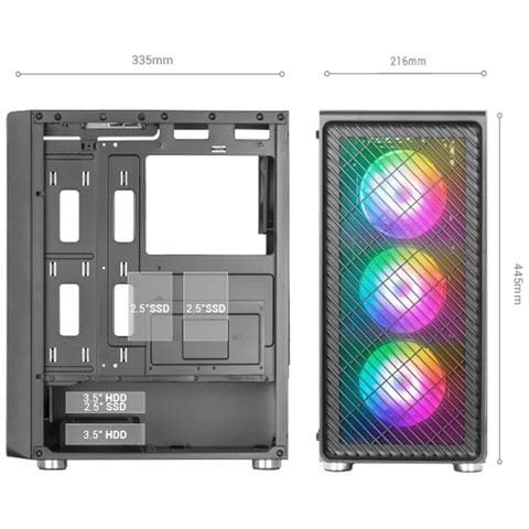 MCF computer case Midi Tower Nero - Foto 6