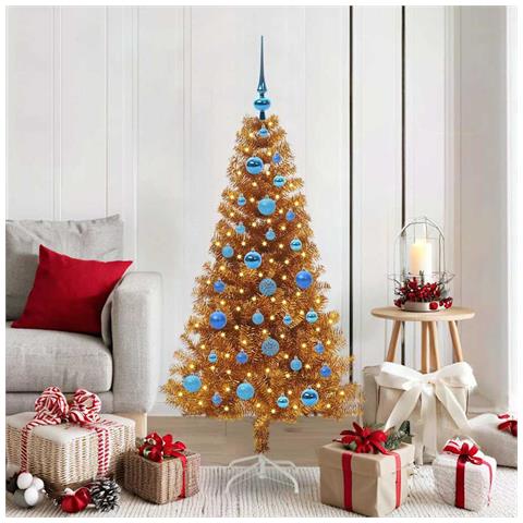 Albero di Natale con 150 LED con supporto Oro 150 cm PET - Foto 2