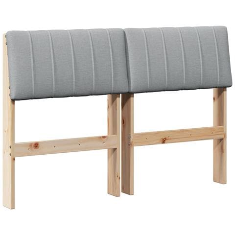 Testiera imbottita Grigio chiaro 120 cm Pino massello - Foto 1