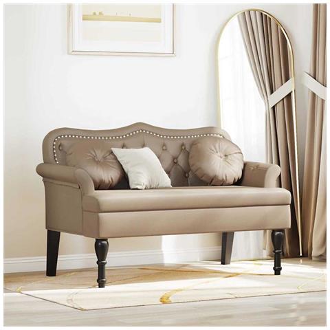 Panca Chesterfield con cuscino Cappuccino 120,5 x 65 x 75 cm - Foto 2