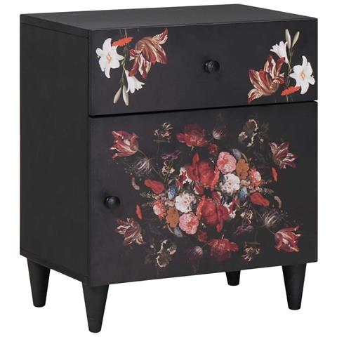 Comodino Multicolore 50 x 33 x 60 cm Legno di mango massello - Foto 1