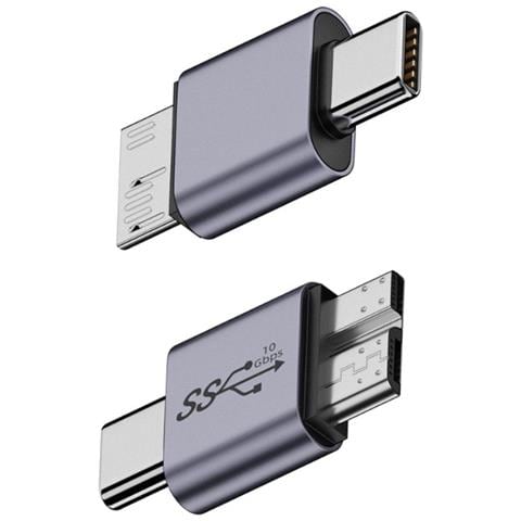 Adattatore Da Usb Type-c Maschio A Micro B Maschio (confezione Da 2) - Convertitore In Lega Di Alluminio - Foto 1