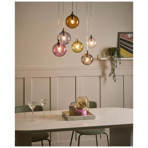 Lampadario A 6 Luci Tuddi Vetro Multicolore - Foto 1