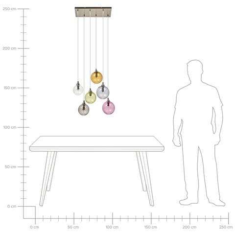 Lampadario A 6 Luci Tuddi Vetro Multicolore - Foto 6