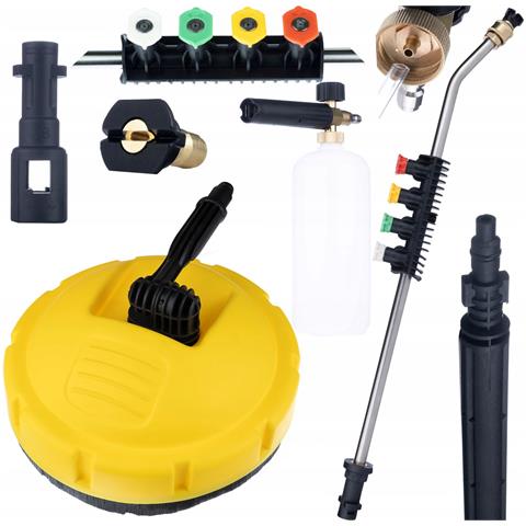 Set Di Accessori Per Pulizia Compatibile Con Idropulitrice Kärcher K2-k7 - Spazzola T-racer, Lancia 15°, 5 Ugelli, Schiumogeno 1000ml - Foto 1