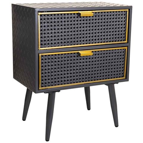 Comodino In Metallo Nero 50x30x62 - Foto 1