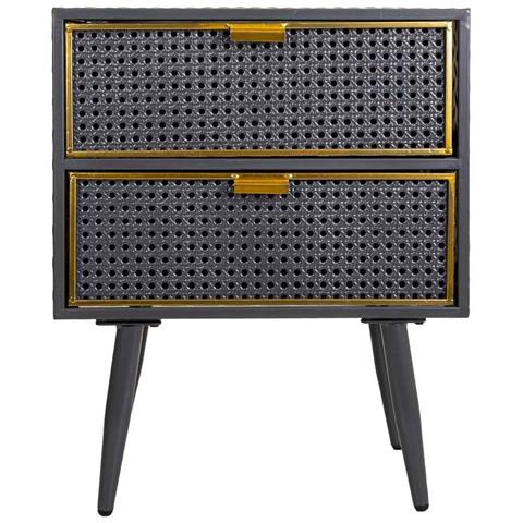 Comodino In Metallo Nero 50x30x62 - Foto 2