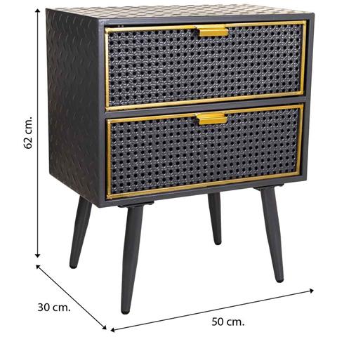 Comodino In Metallo Nero 50x30x62 - Foto 7