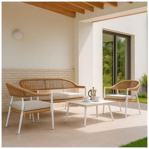 Tavolo, Divano E 2 Poltrone Multicolore 100x55x45, 68x69x75, 138x69x75 - Foto 2