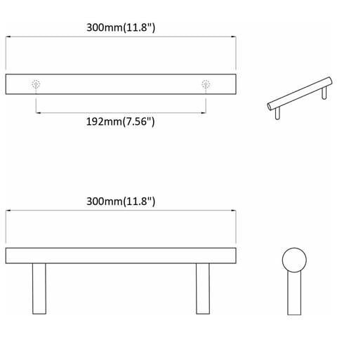 Maniglia per Armadio 2 pcs Argento 300 mm Acciaio inossidabile - Foto 7