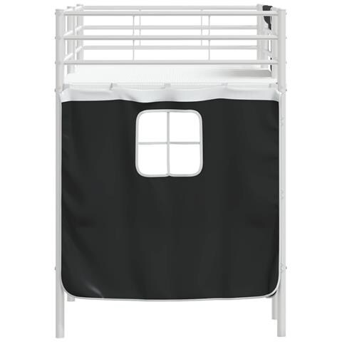 Struttura del Letto Loft per Bambini con Tendine Bianco e Nero - Foto 9