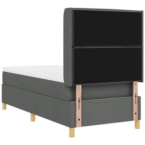 Letto a molle con materasso Grigio scuro 80 x 200 cm Tessuto - Foto 9