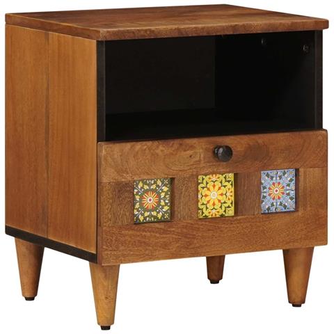 Armadio da Notte con cassetto Marrone 40 x 33 x 46 cm - Foto 1
