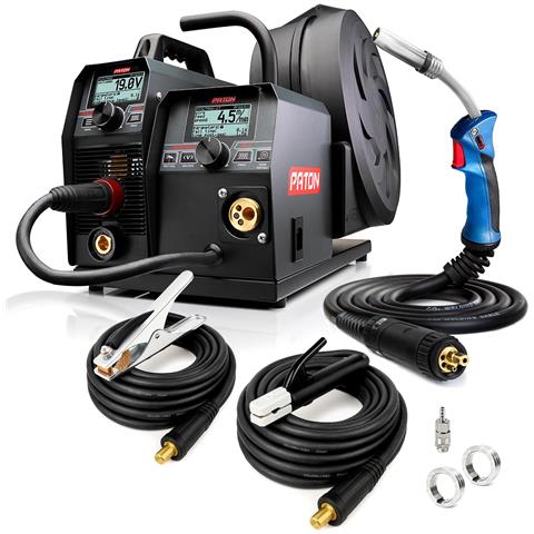 ProMIG-250-15-2 Saldatrice MIG 250A 3-in-1 400V, Kit con trainafilo a 2 rulli, Inverter professionale, Torcia MIG, Pinza portaelettrodo, Massa - Foto 1