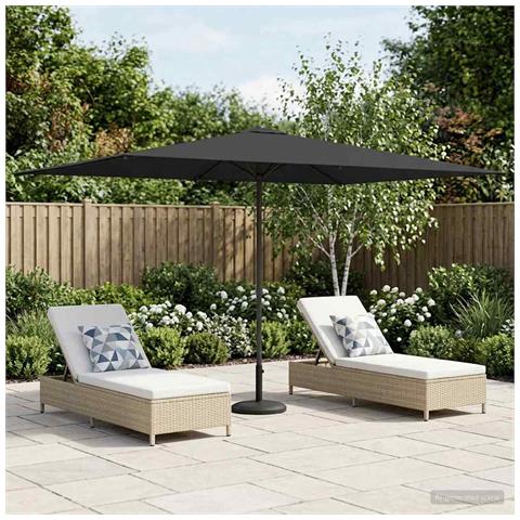 Ombrello da giardino 200 x 300 cm Poliestere Rettangolare - Foto 7