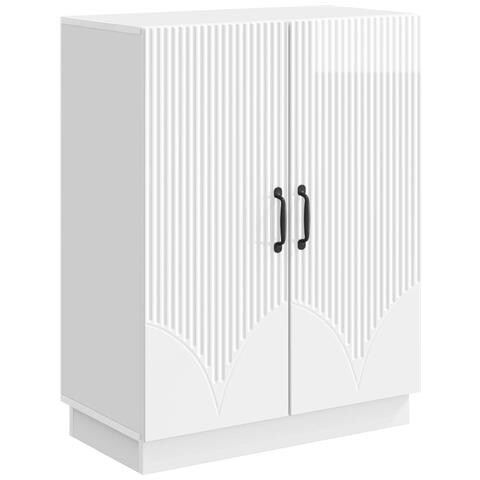 Credenza Bianco Lucido 66 x 34,5 x 87 cm Legno ingegnerizzato - Foto 1