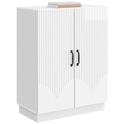 Credenza Bianco Lucido 66 x 34,5 x 87 cm Legno ingegnerizzato - Foto 2