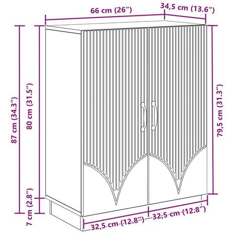 Credenza Bianco Lucido 66 x 34,5 x 87 cm Legno ingegnerizzato - Foto 9
