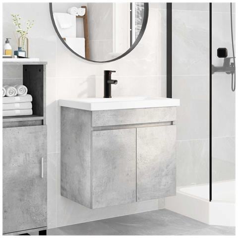 Mobile bagno con rubinetto Grigio Cemento 61 x 40 x 74,5 cm - Foto 2