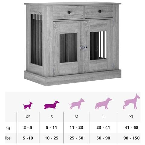Mobile da cassa per cani Sonoma grigio 90 x 47,5 x 80 cm - Foto 9