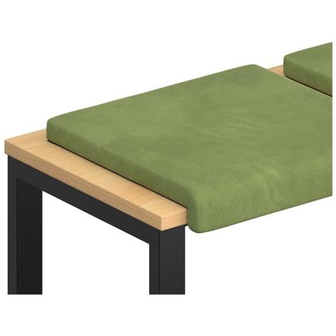Cuscino per panchina 2 pz Velluto Verde chiaro Profondità 35 cm - Foto 1